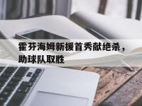 金年会体育-霍芬海姆新援首秀献绝杀，助球队取胜